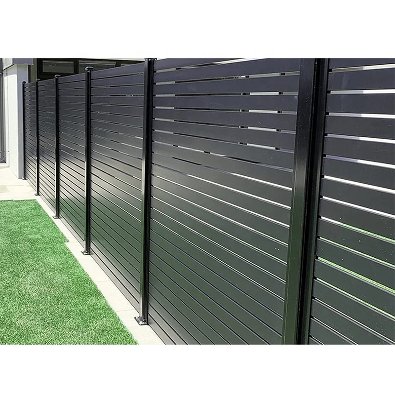 Aluminum Horizontal Slat Fence Panels Elegant Outdoor Fencing Trellis Gates 2