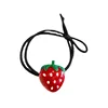 2Pcs Shiny Strawberry Hair Accessories Children Rubber Bands Scrunchies Elastic Hair Bands Girls Headband Decorations Ties Gum 6