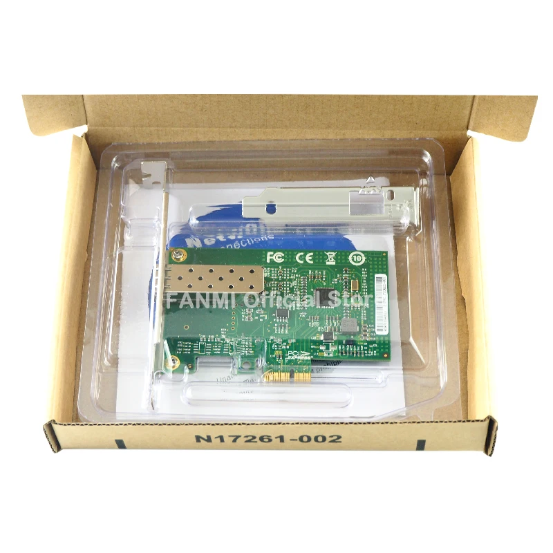 I210-F1 1000M SFP 단일 포트 광섬유 랜 카드, PCIe X1, 인텔 I210AS 칩 I210-1SFP 포함