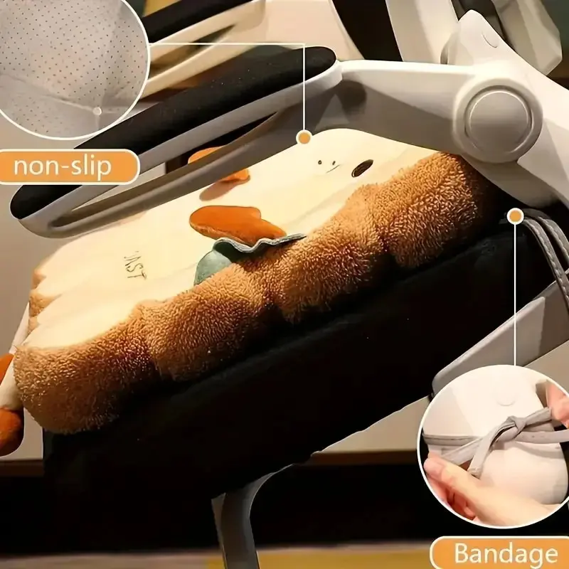 1pc Simulation Bread Toast Cushion Stuffed Memory Foam Pillow Sofa Chair Decor Seat Cushion Cute Student Chair Pad 3