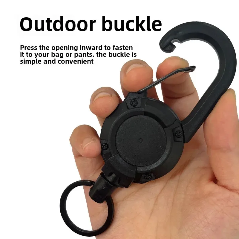 Outdoor Automatic Retractable Wire Rope Reel Retractable Key Chain Steel Cable Key Ring Keychain Tool