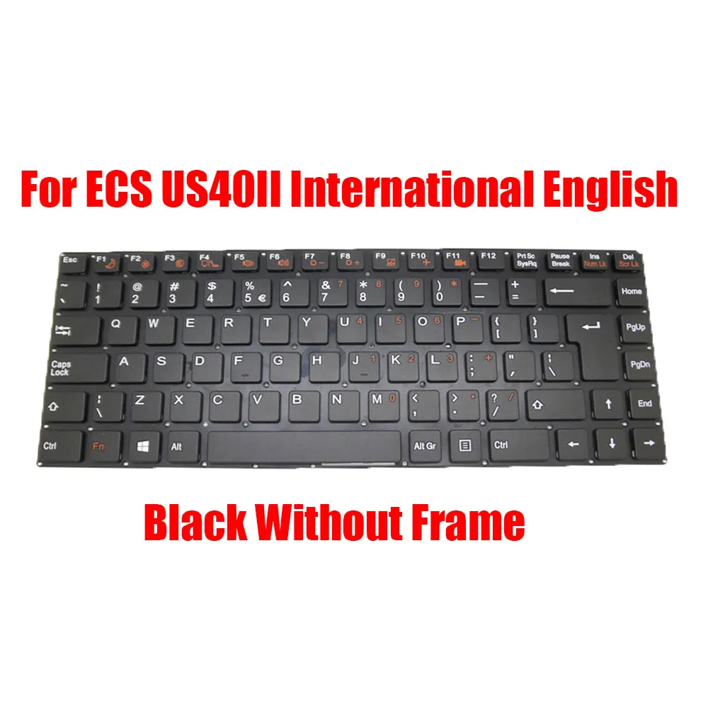 

BR UI FR Laptop Keyboard For ECS US40II Brazilian International English French Black Without Frame New