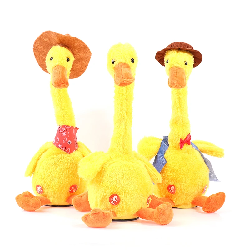 Juguetes de peluche electrónicos de pato bailarín
