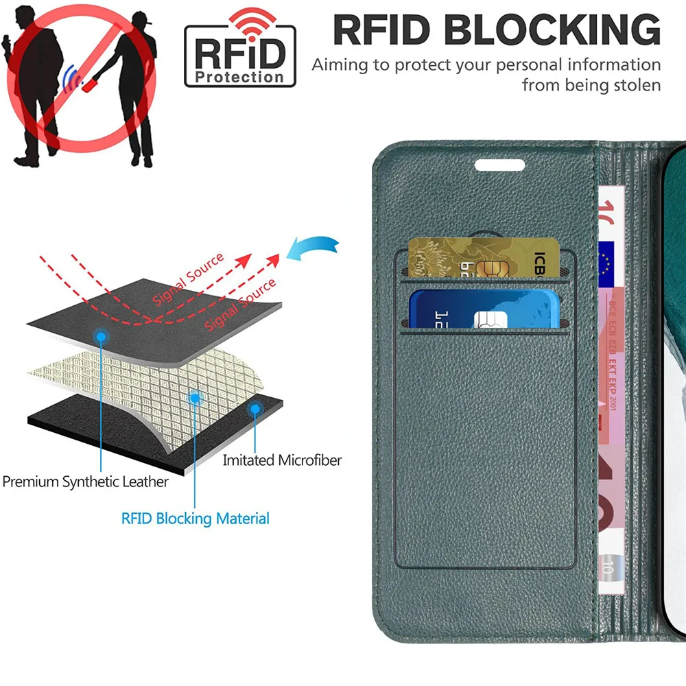 Leather Flip Case Wallet for Huawei Honor - Magnetic Closure, Luxurious Protection
