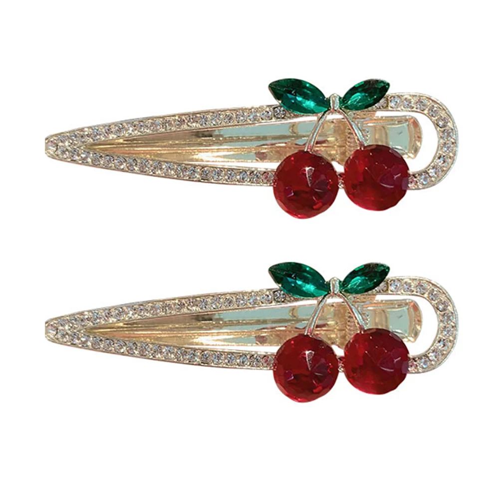 

2 Pcs Hair Clip Cherry Side Lovely Barrette Hairpin Sweet Barrettes for Girls Miss