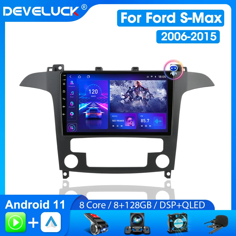 

Автомагнитола на Android 11, мультимедийный видеоплеер для Ford S Max S-MAX 2007-2015, стерео, 2 Din, навигация, Автомагнитола для Carplay