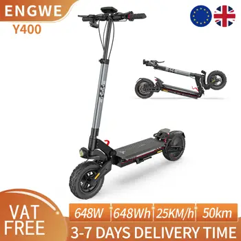 ENGWE Y400 Monopattino Elettrico Pieghevole Leggero 250W 25 km/h Autonomia 70 Miglia Pneumatici Fat da 10 Pollici