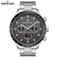 NORTH EDGE 2025 LONGWINGS Men Quartz Watch Solar Powered Stopwatch Waterproof 50M 316 Full Stainless Steel Luminous Pilot Watch 1