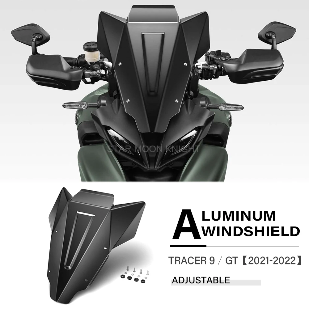 

Регулируемое ветровое стекло для Yamaha Tracer 9 Tracer9 GT 2021 2022 мотоцикла CNC, алюминиевое ветровое стекло, ветрозащитный экран, экран отражателя