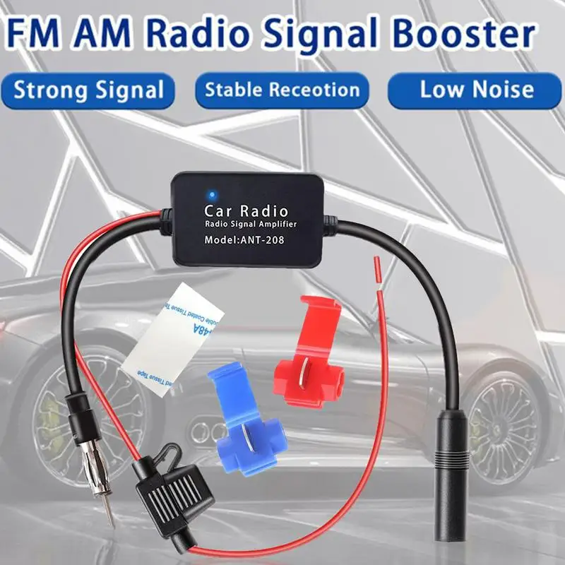 Car Radio Antenna Booster 12V Car Fm Radio Antenna Signal Booster Antenna Signal Amplifier Antenna Booster For Car Accessories
