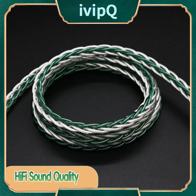 Ivipq-シルバーメッキイヤホンアップグレードケーブル、hifi、7n、occ