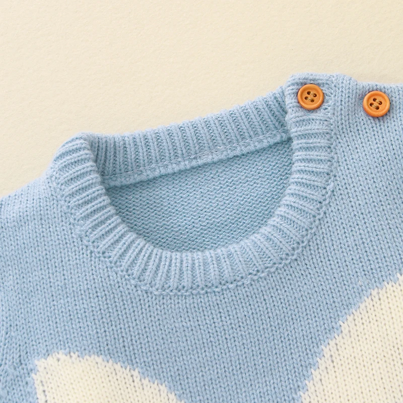 Baby Rompers Cute Rabbit Pom Pom Newborn Toddler Jumpsuit Outfit Long Sleeve Autumn Infant Girl Boy Winter Clothing Knitted Warm infant romper