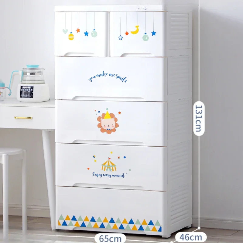 Storage Organizer Children Wardrobes Rack Portable Mobile Plastic Children Wardrobes Closet Szafa Na Ubrania Furniture MR50CW
