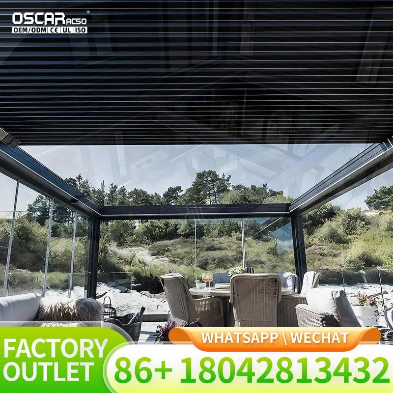 Electric Louvered Aluminium Pergola Customizable Size Outdoor Patio Garden Backyard pergolas