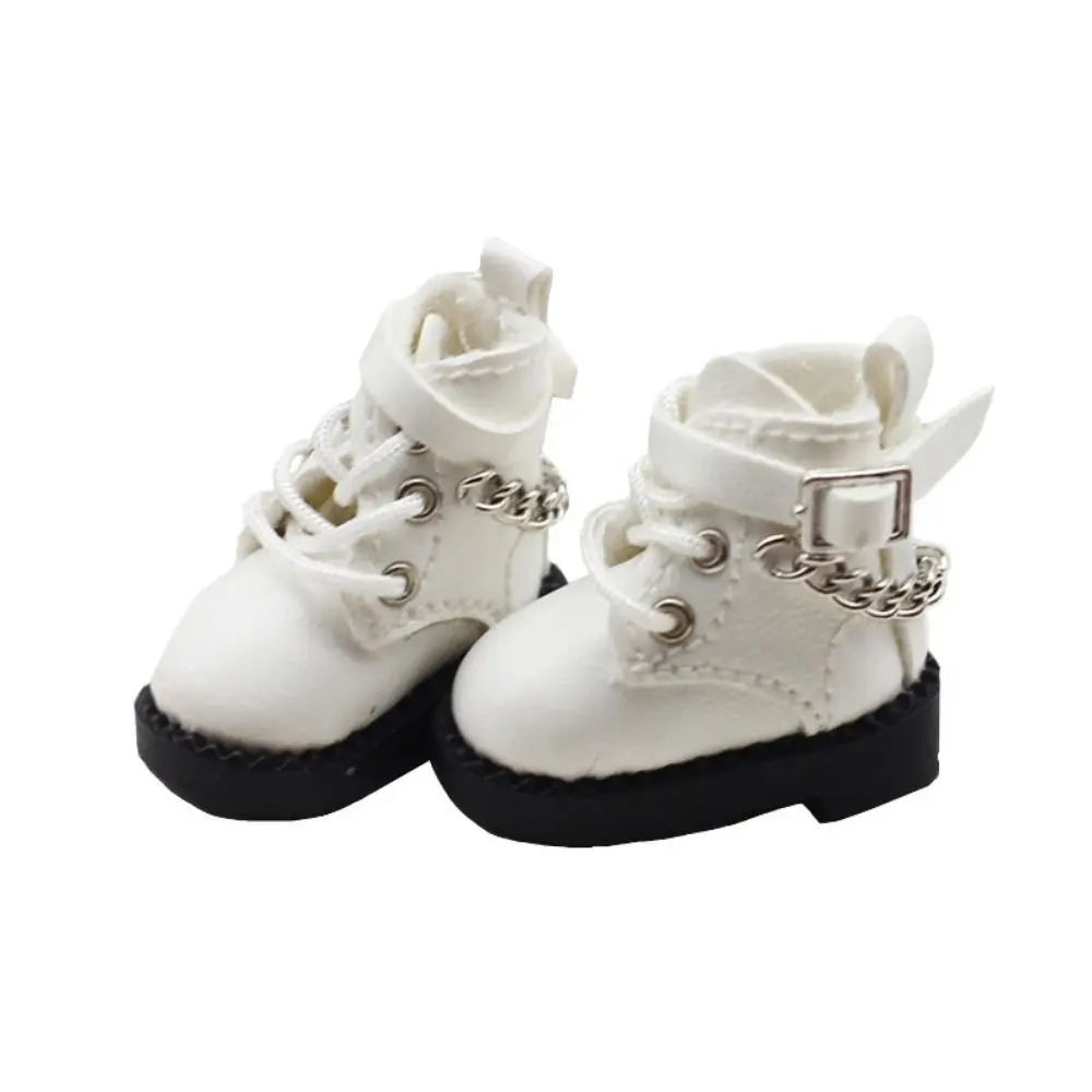 1 Pair Lovely PU Leather OB11 Doll Shoes Chain Boots High-heeled Bjd Doll Chain Shoes Casual Mini 1/12 Bjd Doll Shoes Children