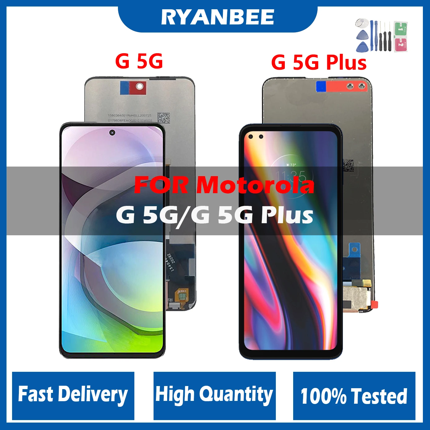 Lcd Originale Testato Al 100% Per Motorola Moto G 5G Plus Display Lcd Touch Screen Digitizer Assembly Per Moto G 5G Xt2113-3 Lcd