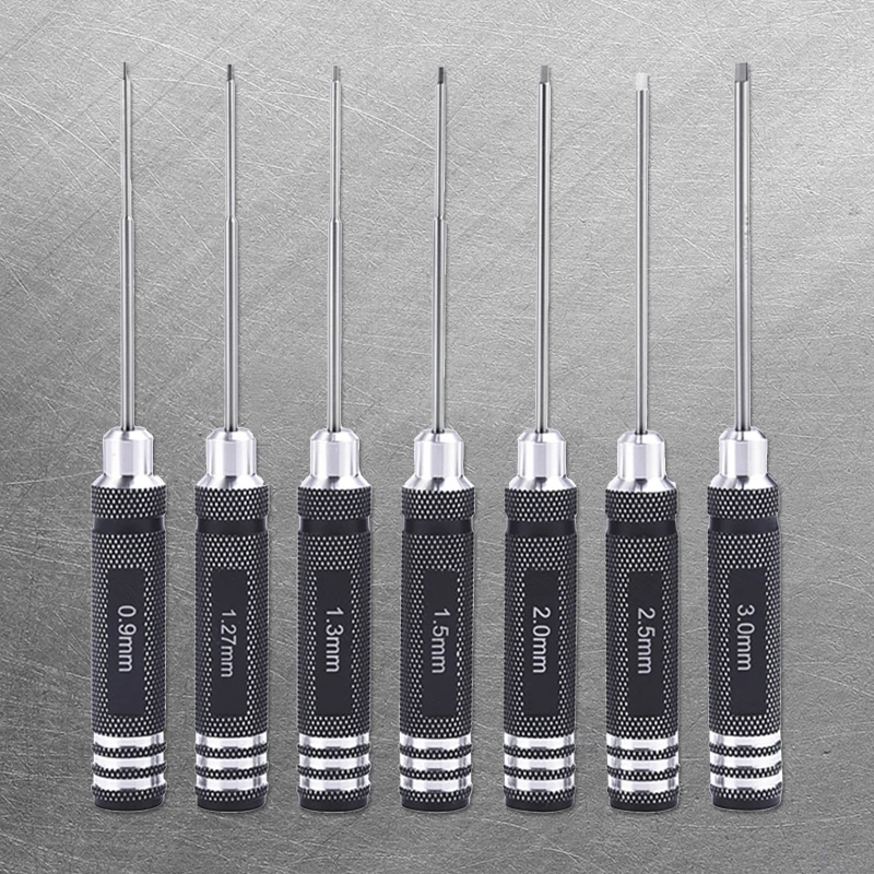 

7x/Set Mini Screwdriver Tool Practical Disassembly Tools 0.9-3.0mm Allen Driver for RC Helicopter Model Repair Tools