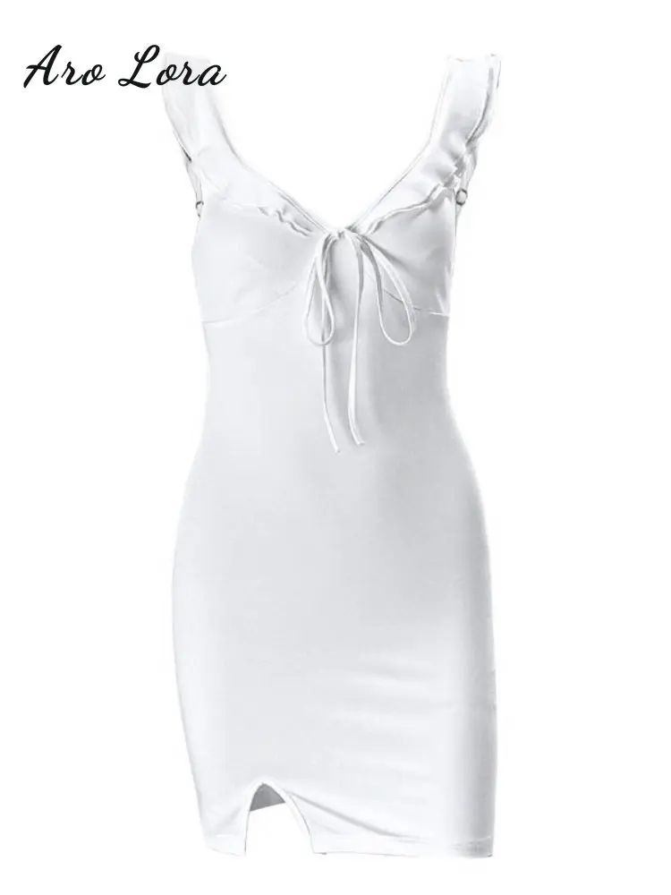 Cut-out Backless Strappy White Dress – AROLORA