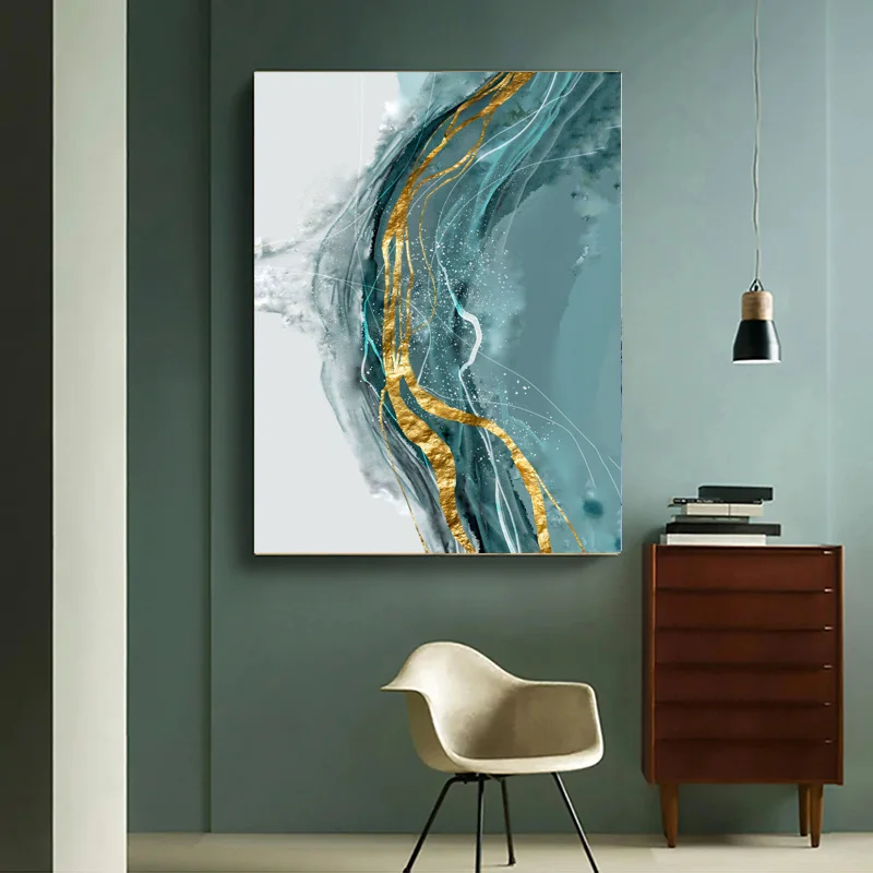 

Nordic Style Modern Simple Line Color Abstract Canvas Painting Poster Living Room Decoration Porch
