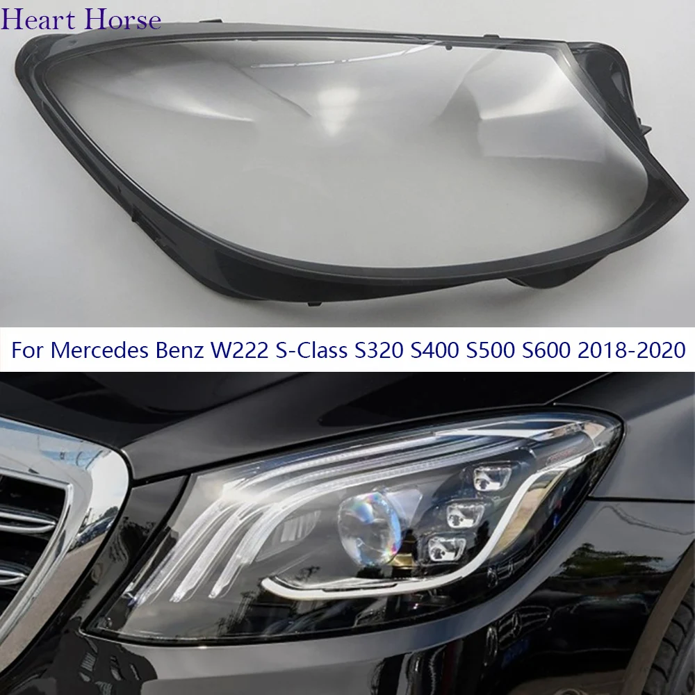 Car Front Glass Lens Lamp Shade Shell For Benz SClass W222 S320 S400