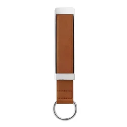 Sleek Leather Finger Ring Phone Holder with Adhesive Pull - Out Stand (Brown)