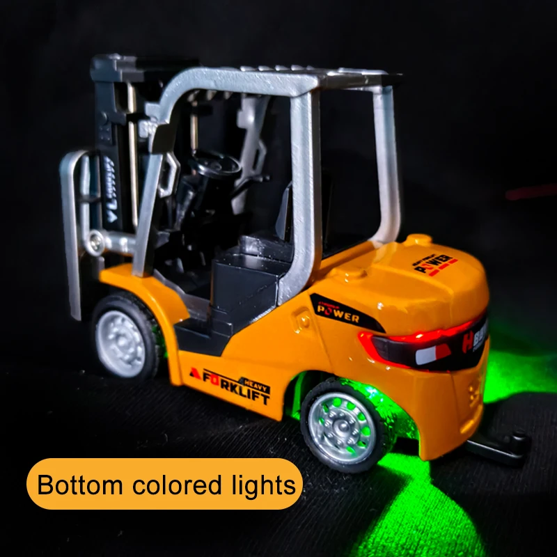 Mini Rc Truck Forklift 1/64 Alloy Diecast With Trailer Remote Control Desktop Cars For Boys Liftable Electric Truck For Kid Gift