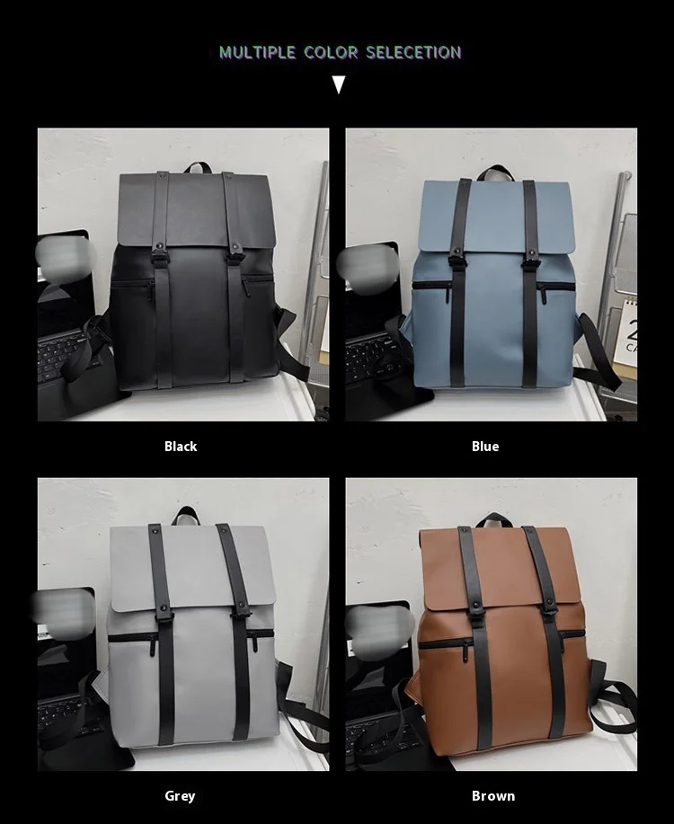 Studentski ruksak Novi trend Insen serije Ruksak za parove Poslovni ležerni jednostavni ruksak od umjetne kože za računalo_voghion.com