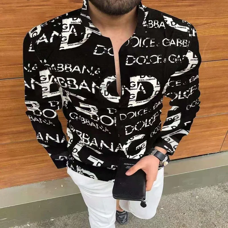 

2023 New Summer Hawaiian Men's Printed Long sleeved Shirt Loose and Breathable Oversized Top