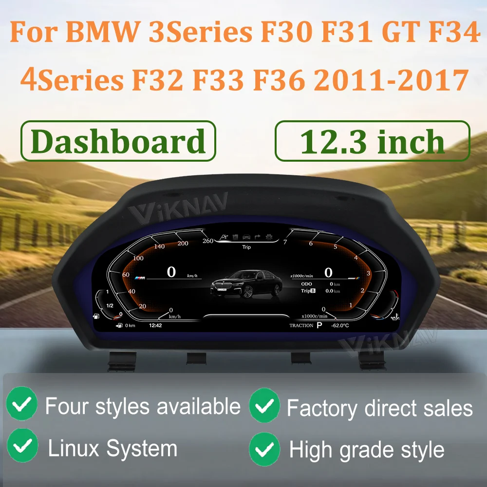 DDKUS 12.3 Zoll Digital Armaturenbrett Für BMW 3er 4er F30 F32 - Tacho Display
