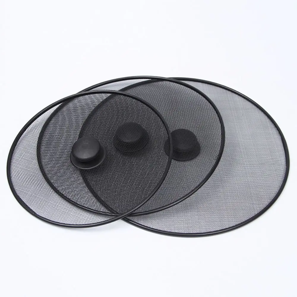 Black Splatter Screen Anti Grease Frying Pan Oil Splash Guard Fine Mesh Splash Guard Cover Lid Gadget Kitchen Tool with Handle