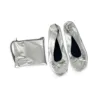 USHINE Women Portable Fold Up Ballerina Flat Shoes Roll Up Foldable Ballet After Party Shoes For Bridal Wedding Party Favor 5