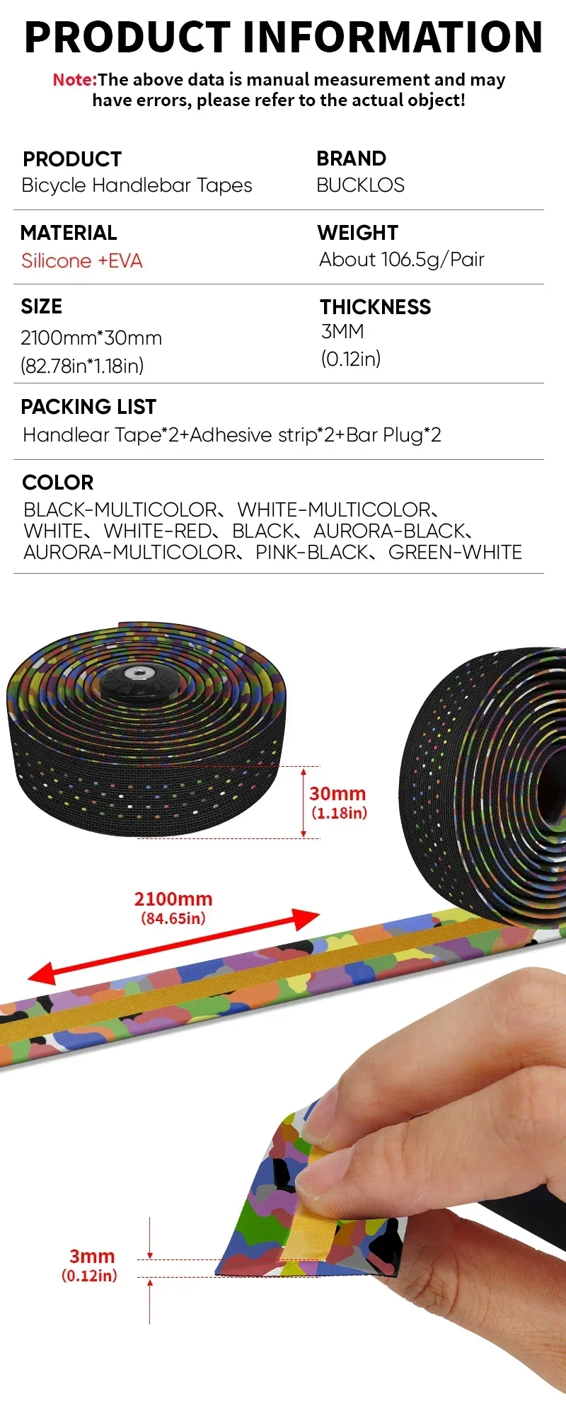 Road Bike Handlebar Tape Bicycle Silica Gel EVA Perforated Bar Wrap Belt Breatha