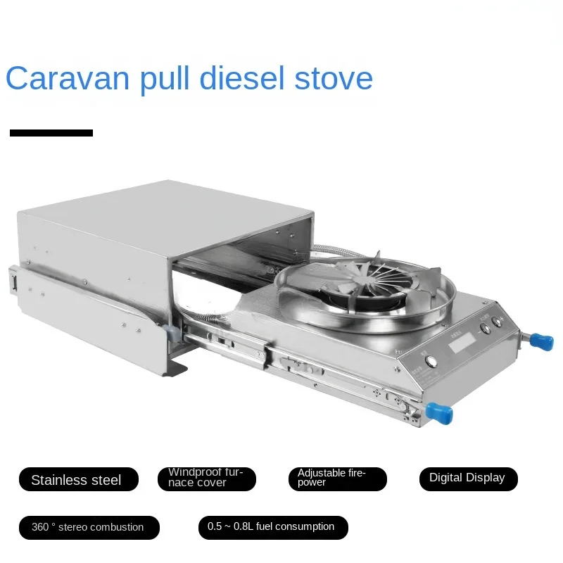 

Outdoor portable pulse-type diesel stove for refitting accessories of RV Portable fuel stove Open flame windproof stove