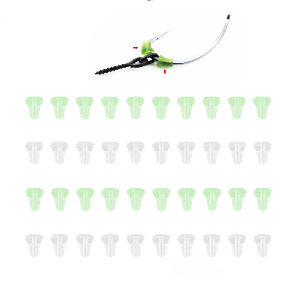 

50pcs Hook Stops Beads Carp Fishing Accessories Stopper Green Black Carp Fishing Hair Chod Ronnie Rig Pop UP Boilie Stop