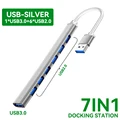 7 Ports USB Silver