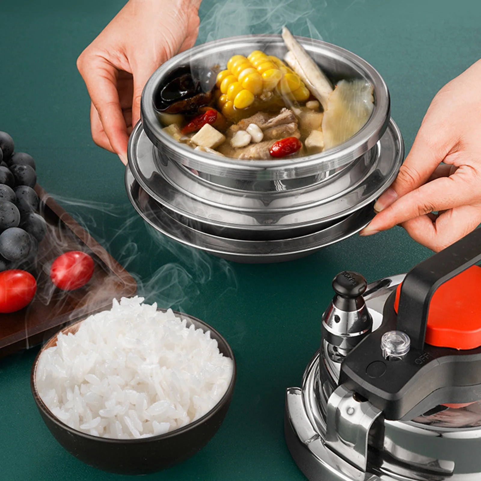 1.6L Mini Pressure Cooker Stainless Steel Outdoor Camping Micro Pressure Cooker Household Mini Rice