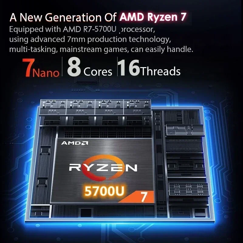 2025 15.6 Inch AMD Ryzen 7 5700U Gaming Laptops Max Ram 64GB DDR4 MAX Rom 4TB SSD Windows10 11 Pro Notebook Bluetooth WIFI 2