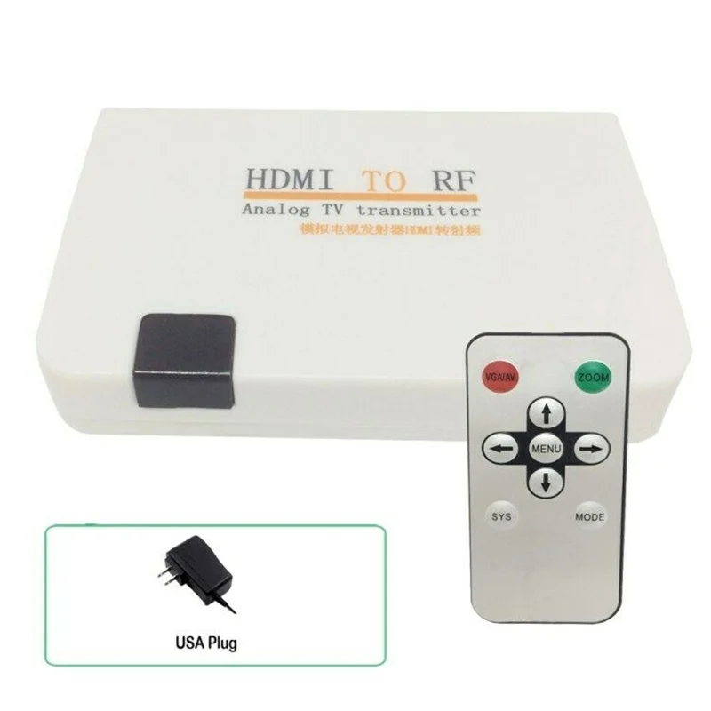 HDMI 호환 RF 동축 변환기, 디지털 신호-RF 아날로그 신호 TV 송신기 박스, 1080P HDMI-TV 변조기, EU/US 플러그