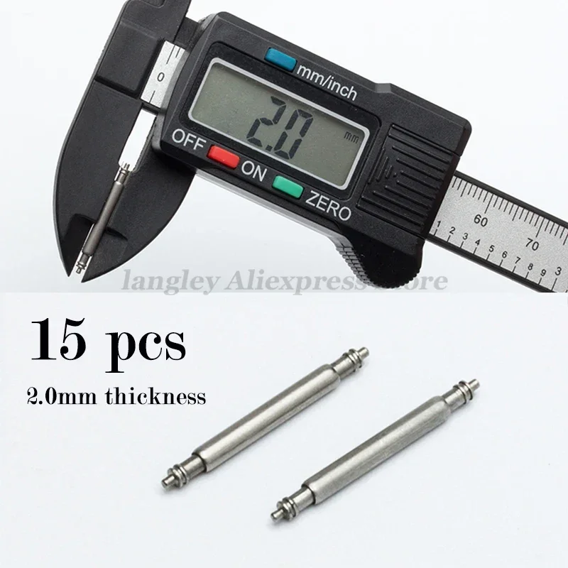 Stainless Steel Spring Bar Watch Band Pins - Durable 2.0mm Diameter Link Rods (16mm, 20mm, 22mm Widths)