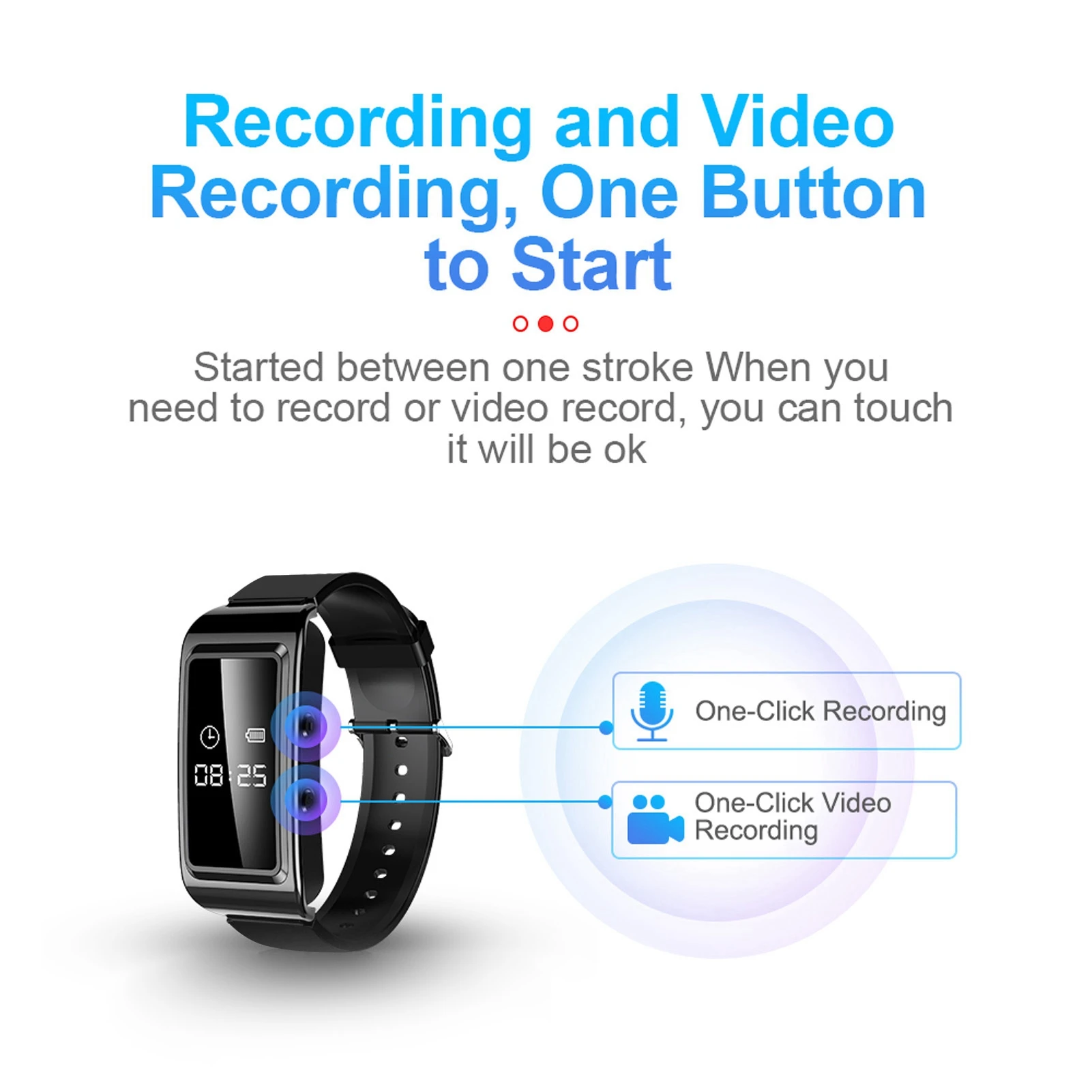 Camera Recorder Watch Recorder Watch HD Noise Reduction Voice Activated Sweat Proof Camera Bracelet Meeting Speech voice recorder