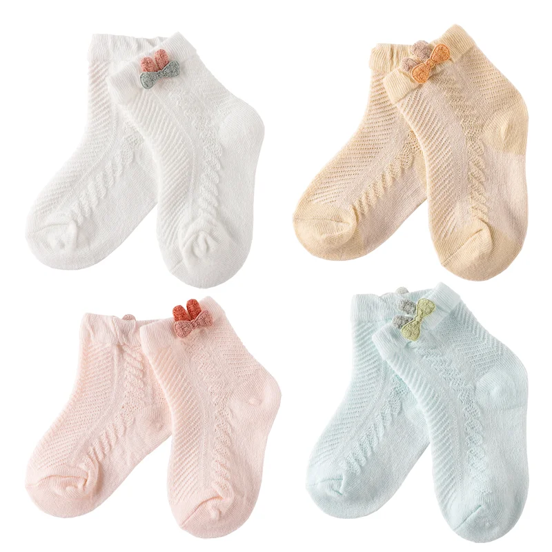 

2Pair/lot New Newborn Socks Summer Thin Boys and Girls Baby Socks
