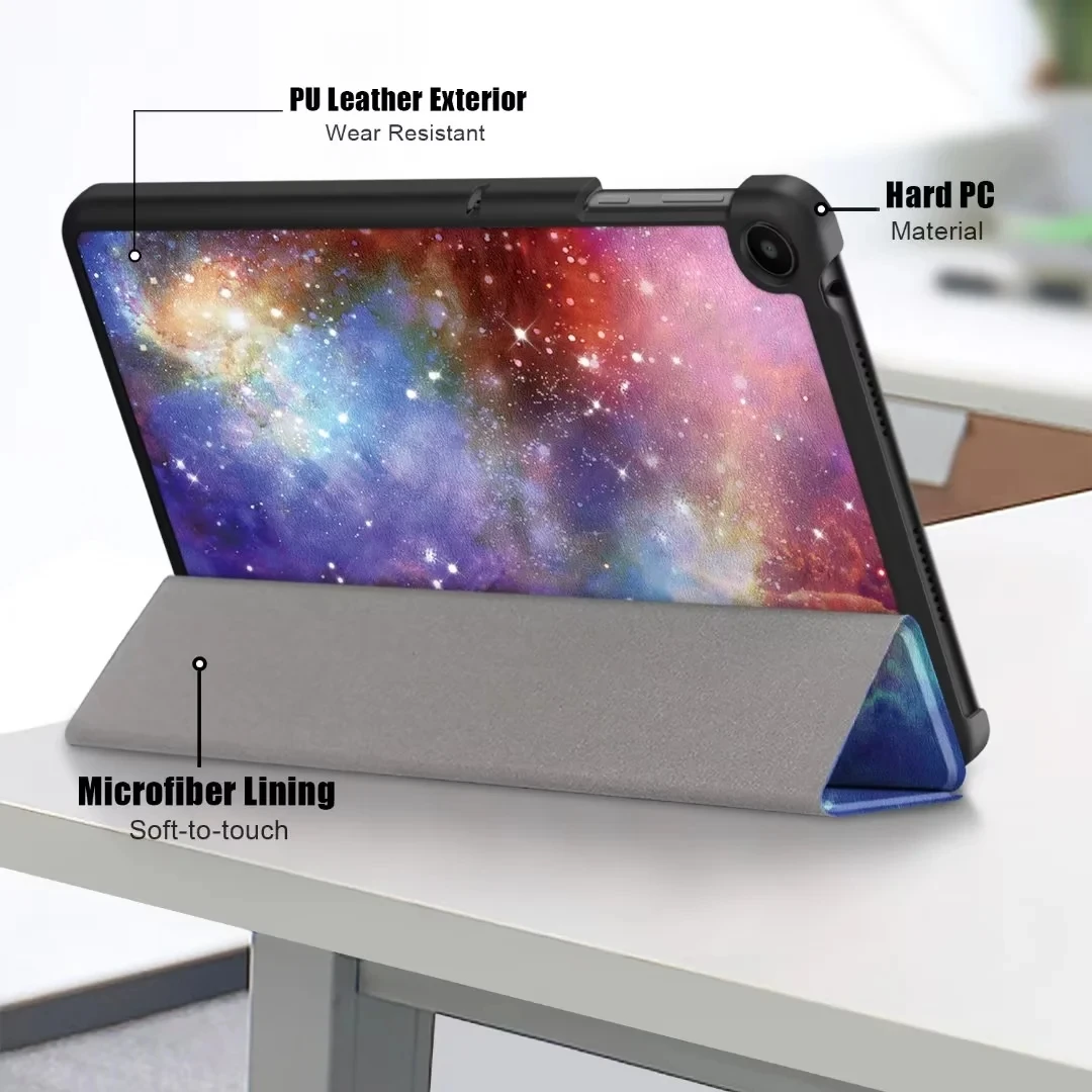 Premium Folding PU Leather Stand Protective Shell for Tablets - Smart Case, 10.4 Inch