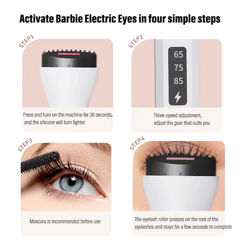 Portable Electric Eyelash Curler Heated Eyelashes Curler Anti-scalding Three-gear Quick Eyelash Curls Long-lasting Makeup Tools