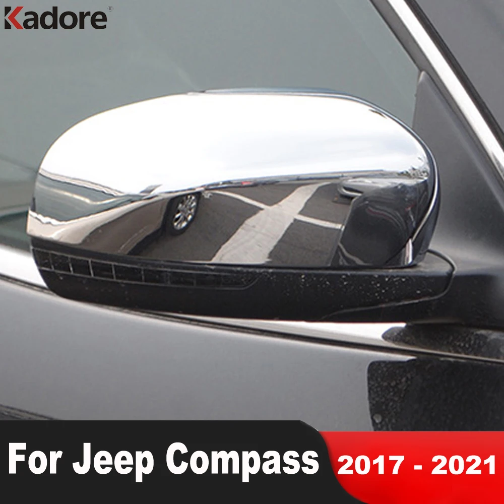 Car Accessories For Jeep Compass 2017 2018 2019 2020 2021 Chrome Rearview Mirror Cover Trim Door