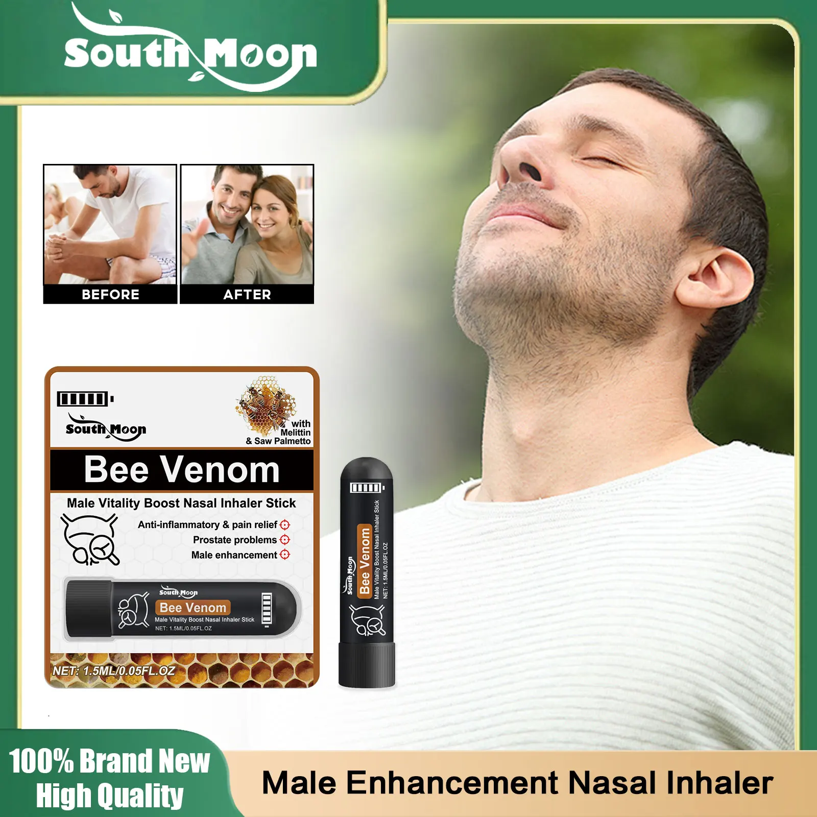 Nasal Inhaler Prostatitis Treatment Strengthen Kidney Detox Breathing Nose Stick Increase Stamina Male Prostate Health Product