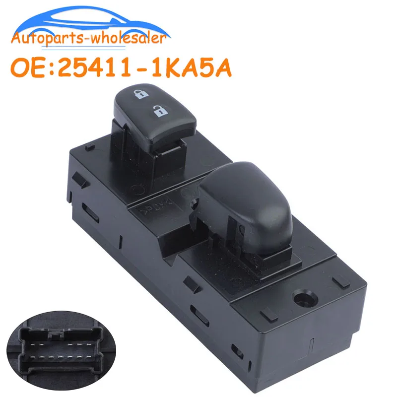 Nissan Front Right Door Power Window Switch 25411-1KA5A Fit for 2011-2019 Rogue