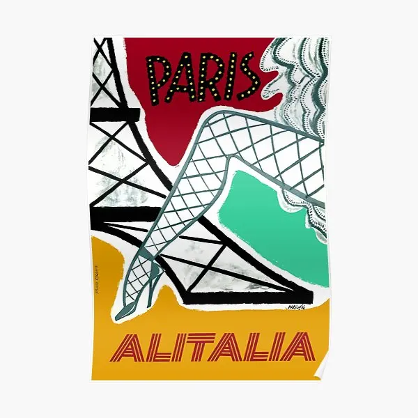 

1956 Alitalia Париж постер для путешествий винтажная Картина Декор стена для дома комната Современная печать смешной декор картина искусство без рамки