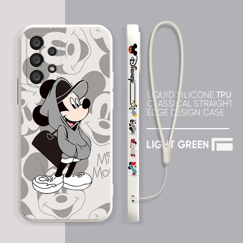 thumbnail image 1 of Disney Mickey Minnie Mouse Phone Case For Samsung A73 A53 A33 A52 A32 A71 A51 A21S A03S A50 A30 5G Liquid Left Rope Funda, 1 of 5