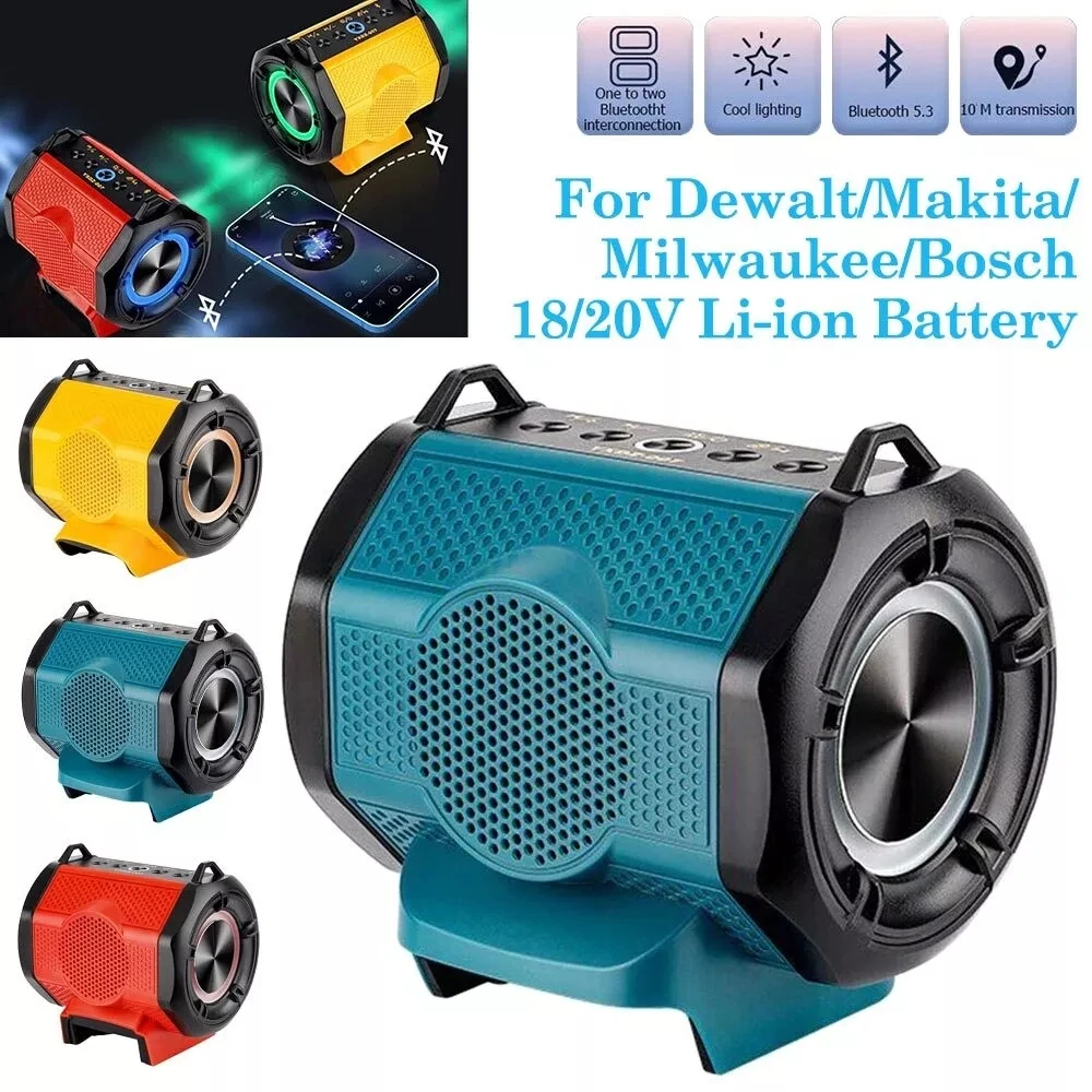 Speaker for Dewalt/Makita/Milwaukee/Bosch 18-20V Battery Bluetooth-compatible Ou