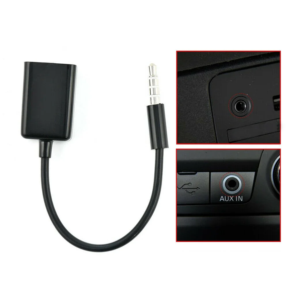 Universal Portable 3.5mm Male AUX Audio Plug Jack To USB Port Adapter Car AUX Jack Audio Input Cord Cable Adapter Connector